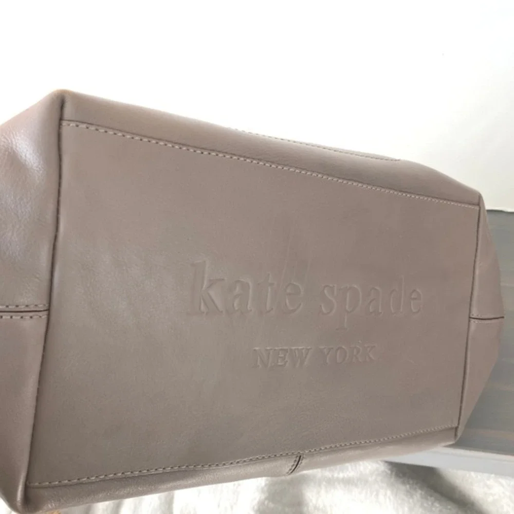 Kate Spade x Kent Stevie Alessandra Leather Satchel Bag Handbag Taupe Sleek‎ 90s